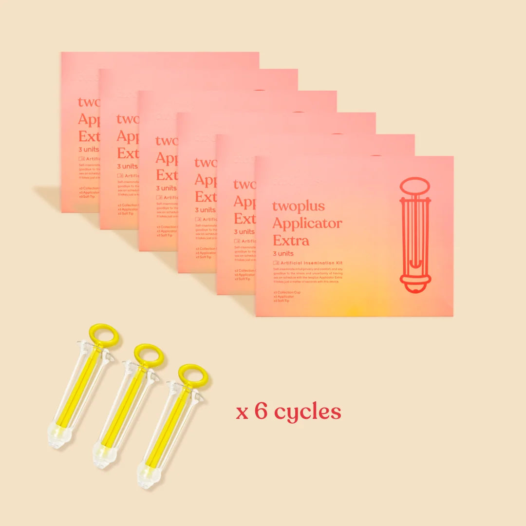 twoplus Applicator Extra 6 cycles: six 3-unit packs and applicators